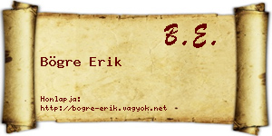 Bögre Erik névjegykártya
