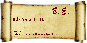 Bögre Erik névjegykártya