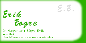 erik bogre business card